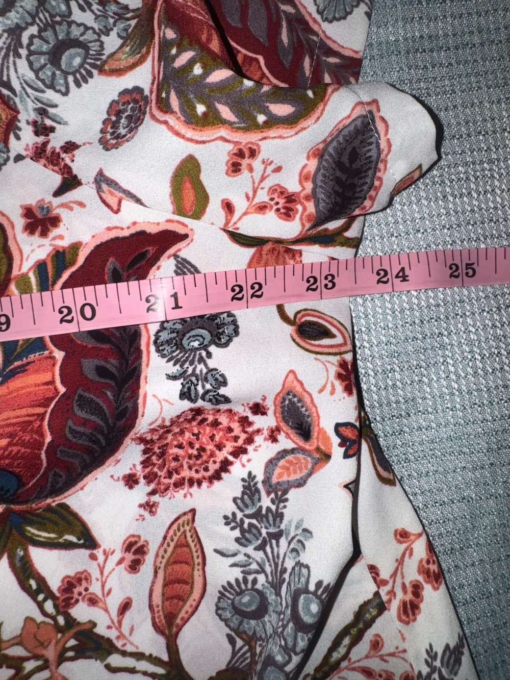 Ann Taylor LOFT Floral Twist-Back Women's Top - Orange Multi SZ XL - Picture 8 of 8